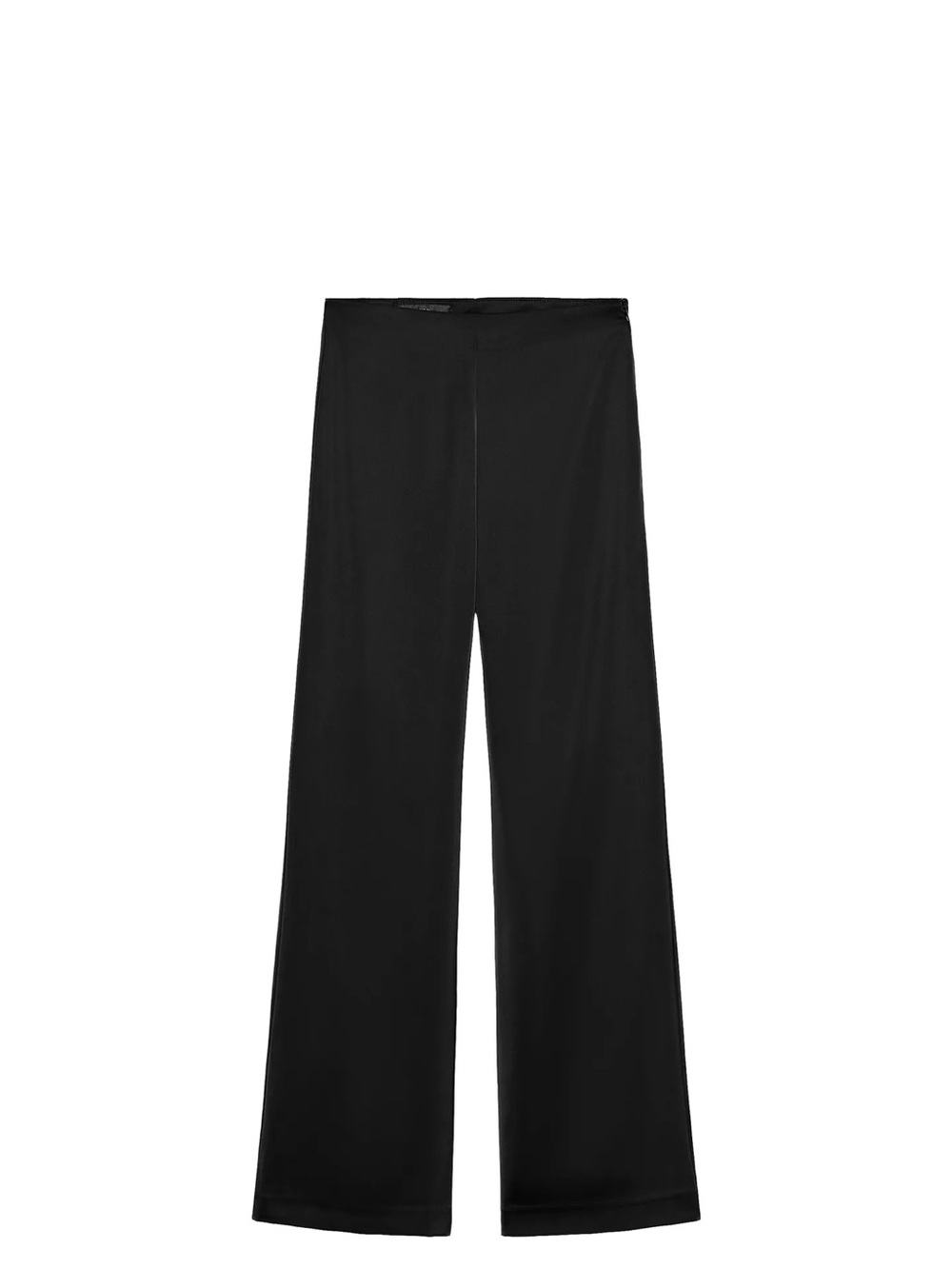 Zara Black Satin Wide-Leg Trousers